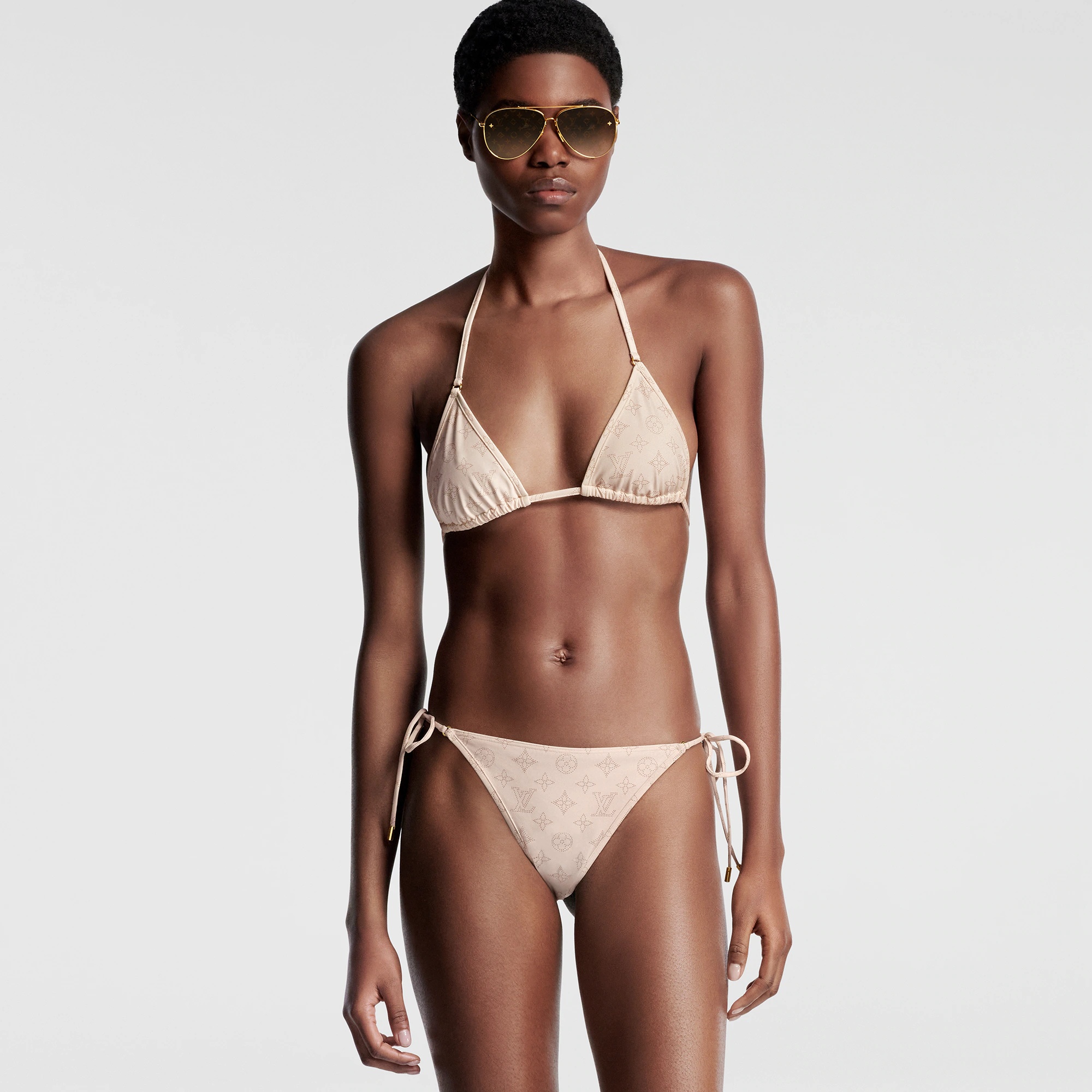 Mahina Monogram Self-Tie Bikini Bottoms - 5
