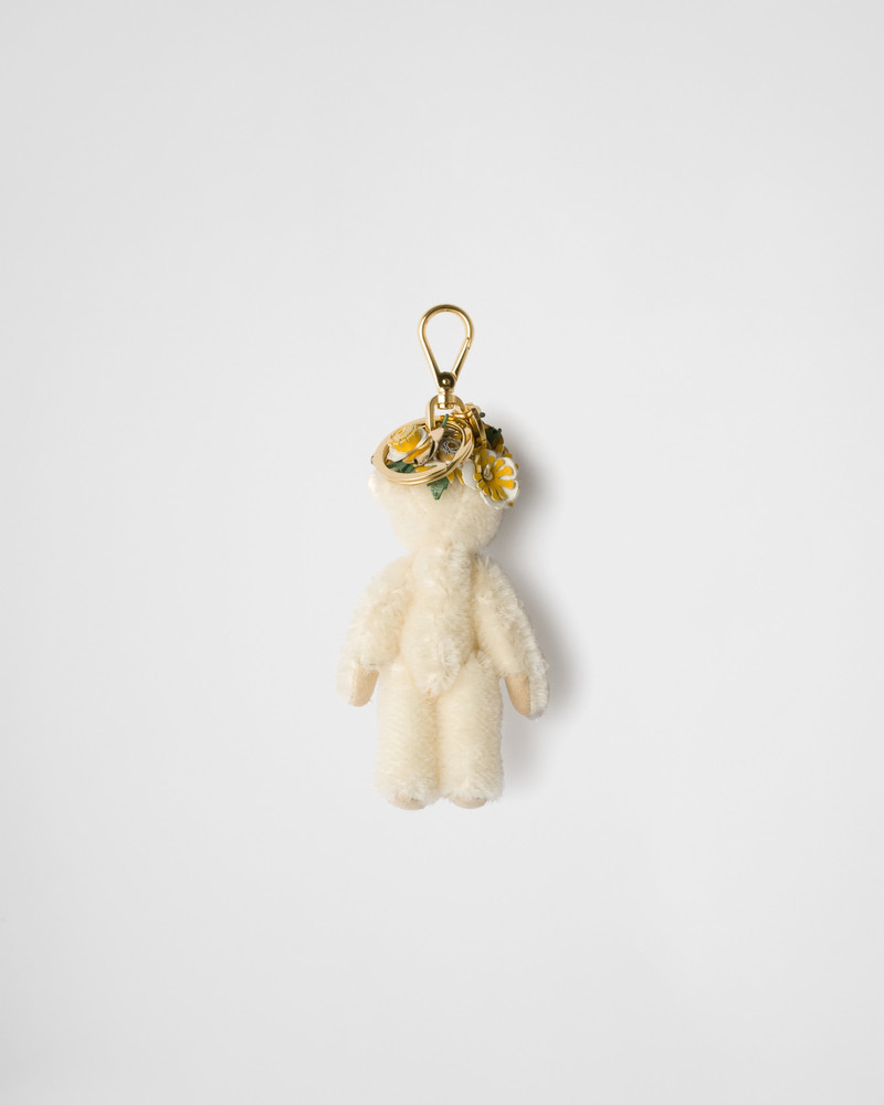 Teddy bag charm with metal ring 3