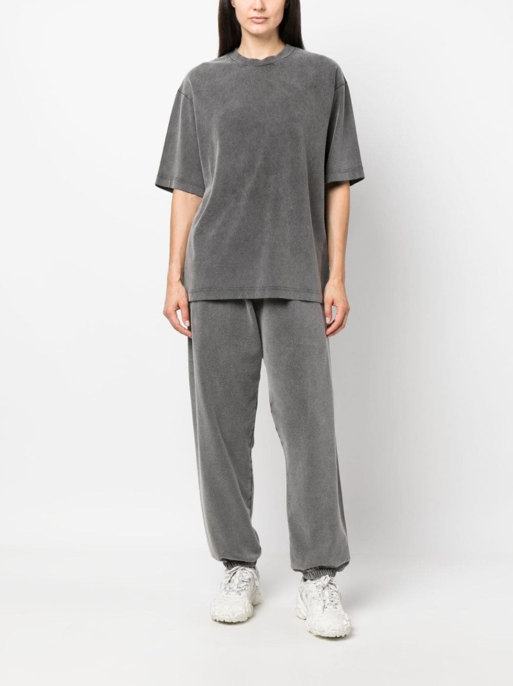 washed cotton track pants - 3
