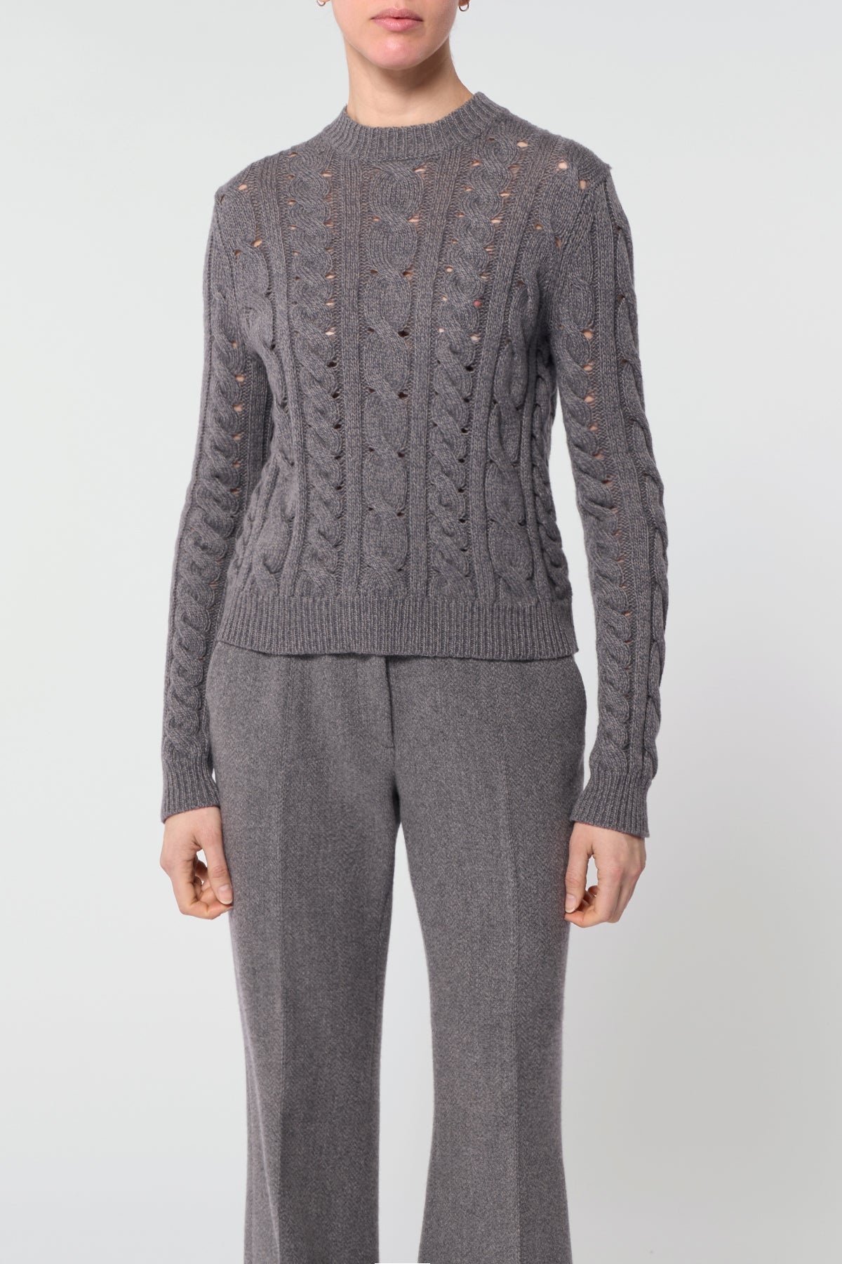 Anthea Knit Sweater in Dark Grey Multi Cashmere - 5