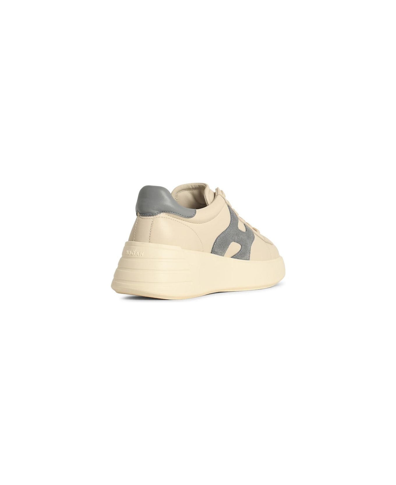 'rebel H526' White Leather Sneakers - 3
