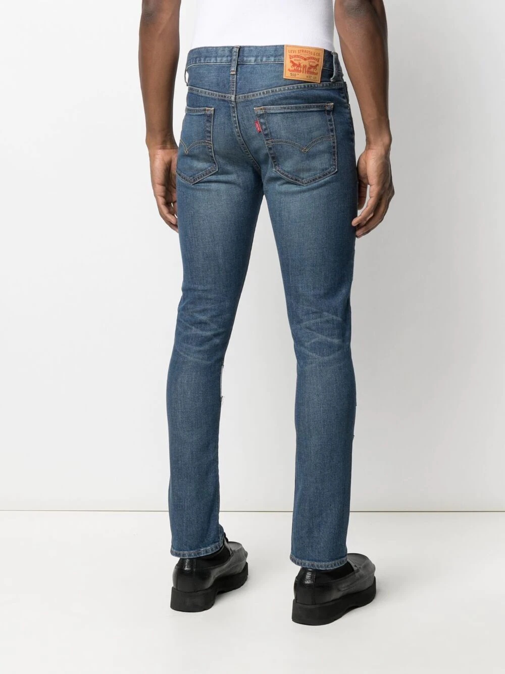 patchwork skinny jeans - 8