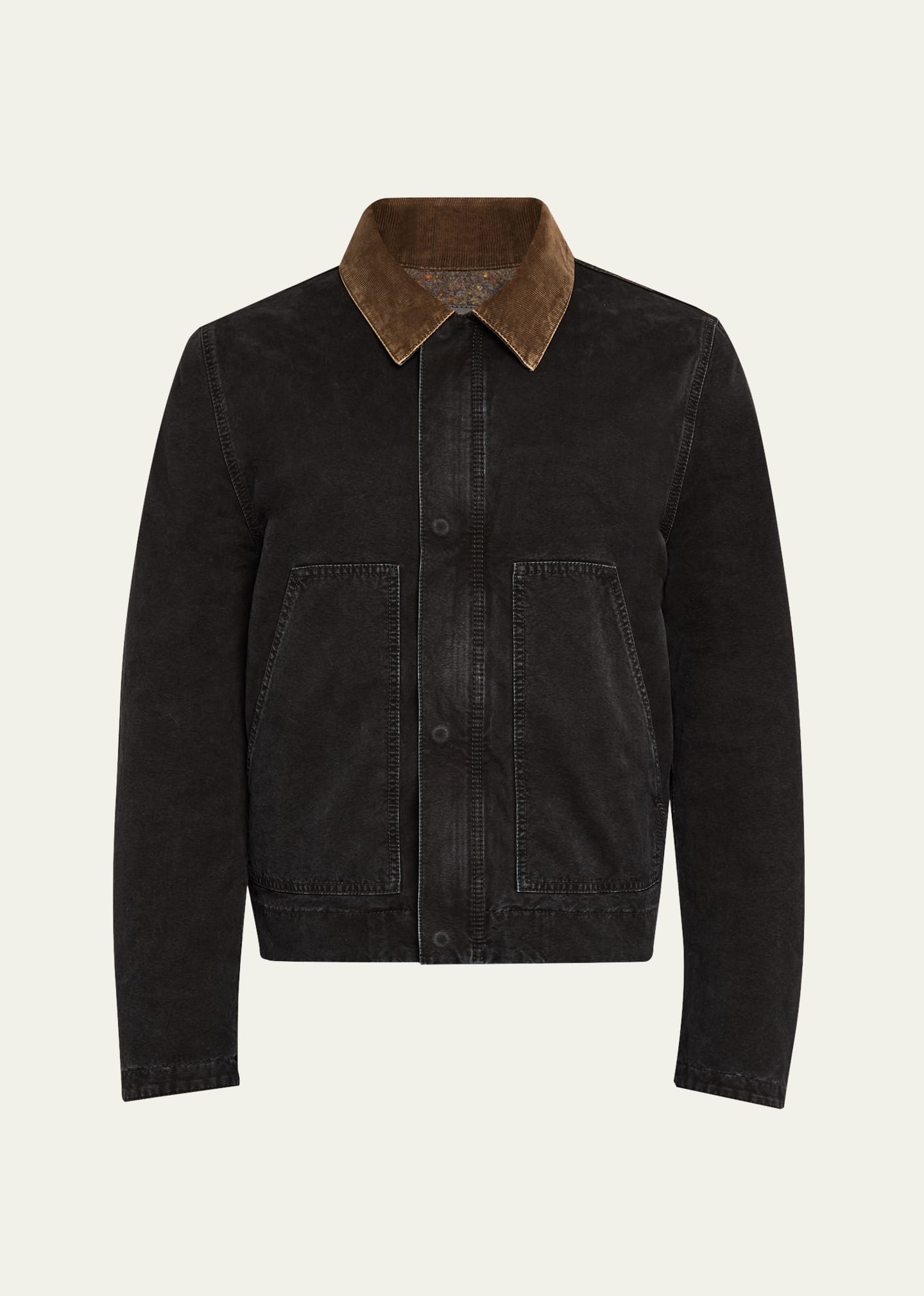 Men's Canvas Corduroy-Collar Work Jacket - 1
