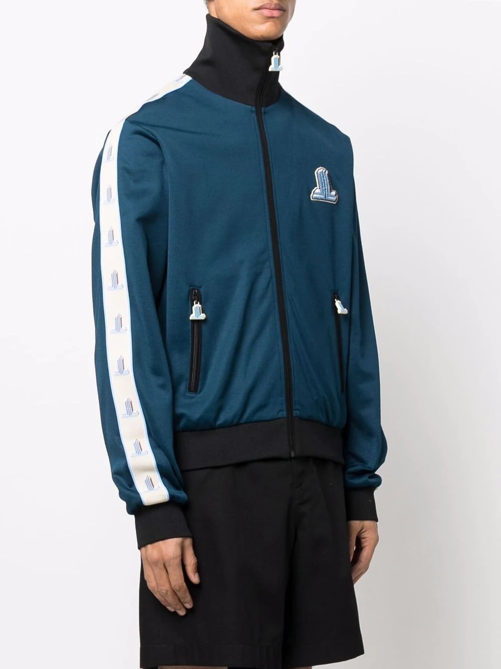 logo jacquard track jacket - 3