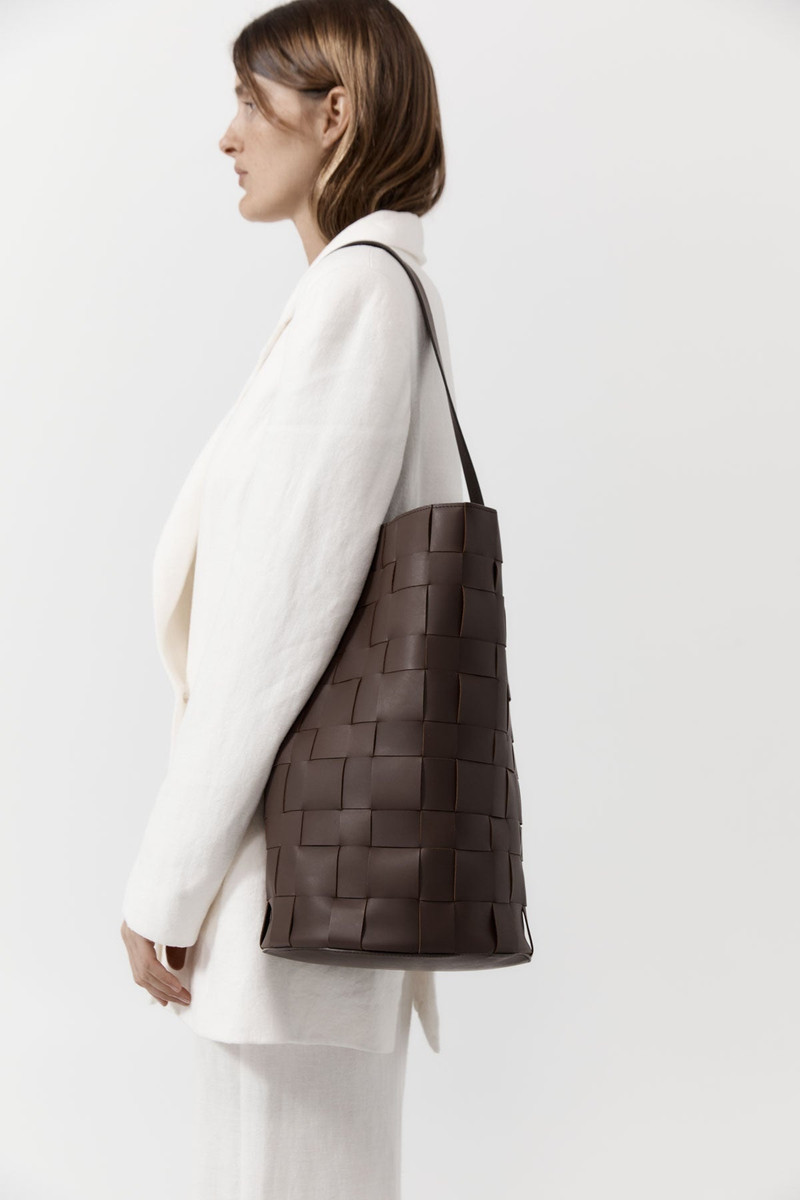 Woven Bucket Bag - Chocolate 4