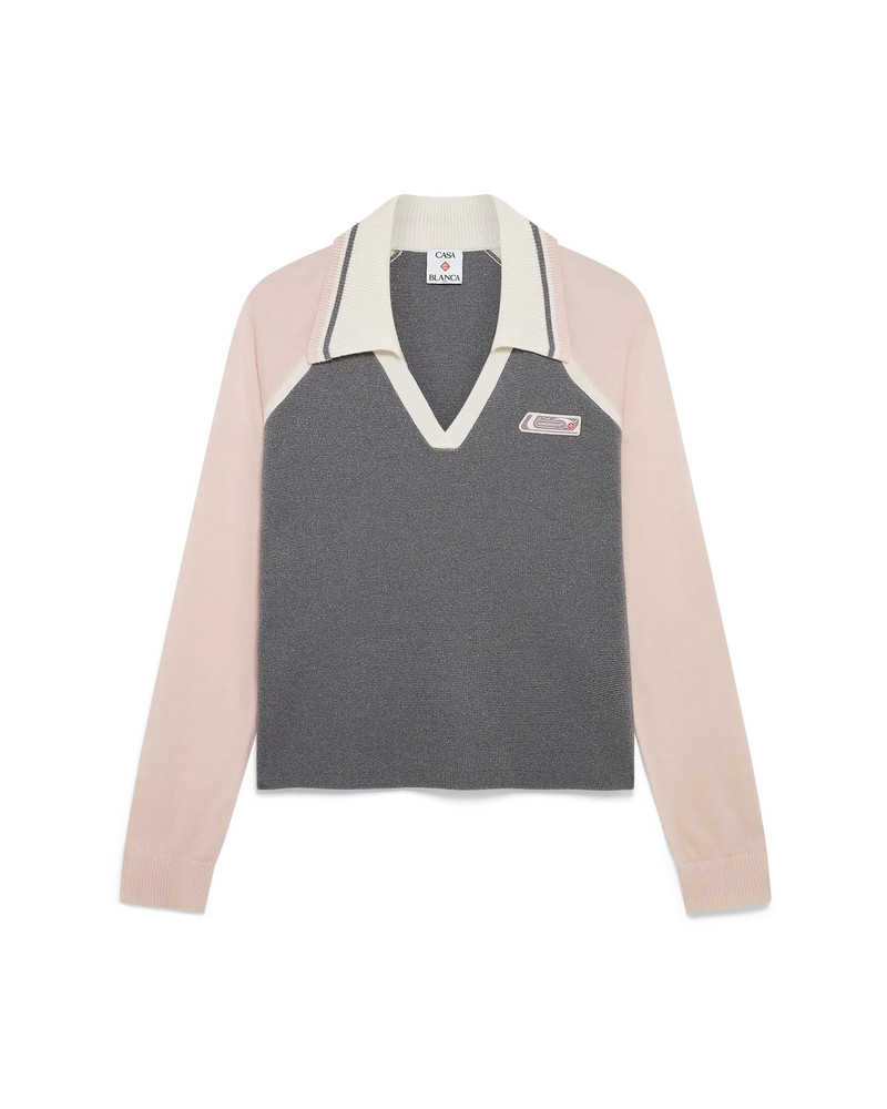 Merino Tennis Long Sleeve Polo | Casablanca Paris - 1