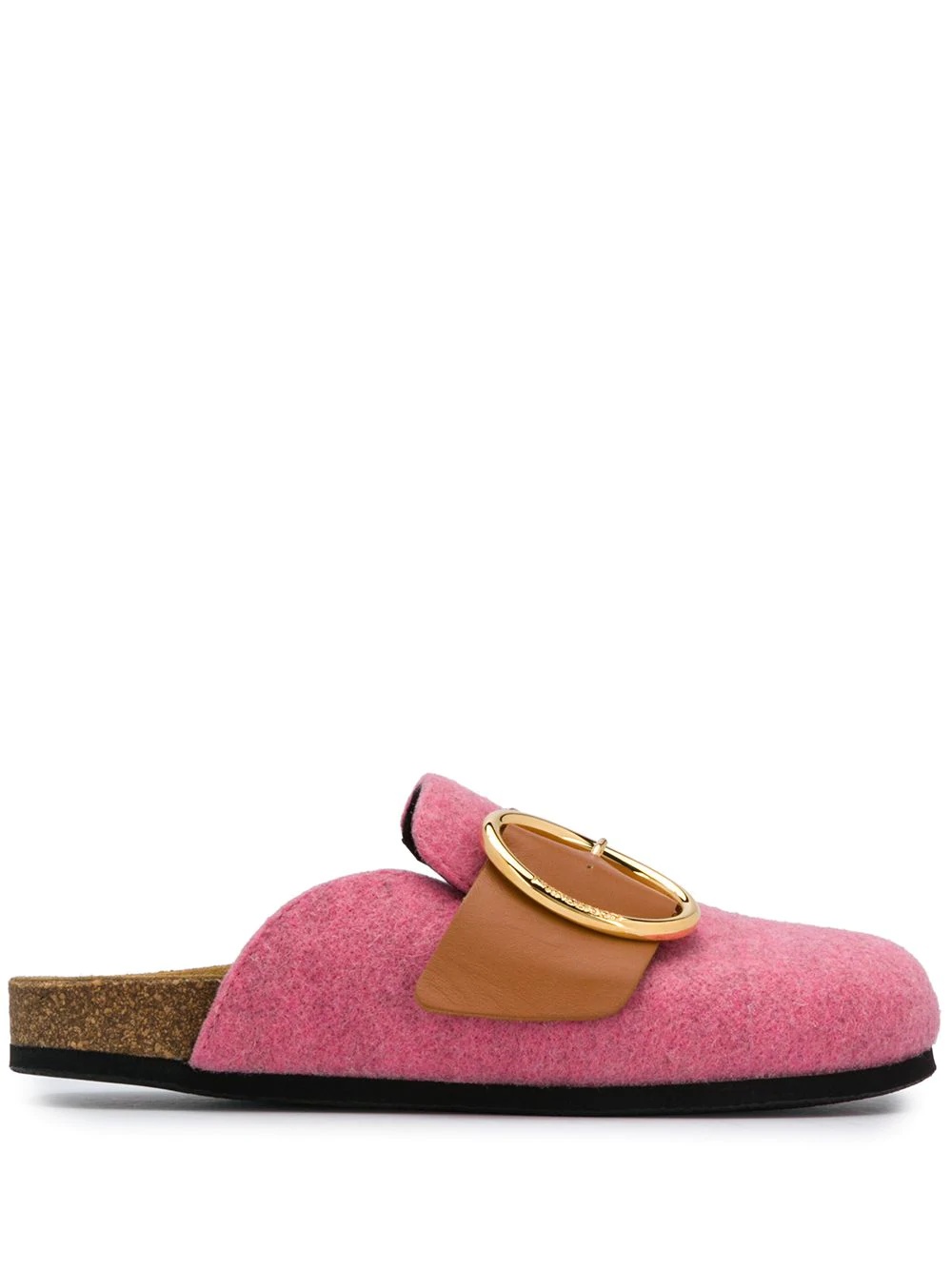 round buckle open-back loafers - 1