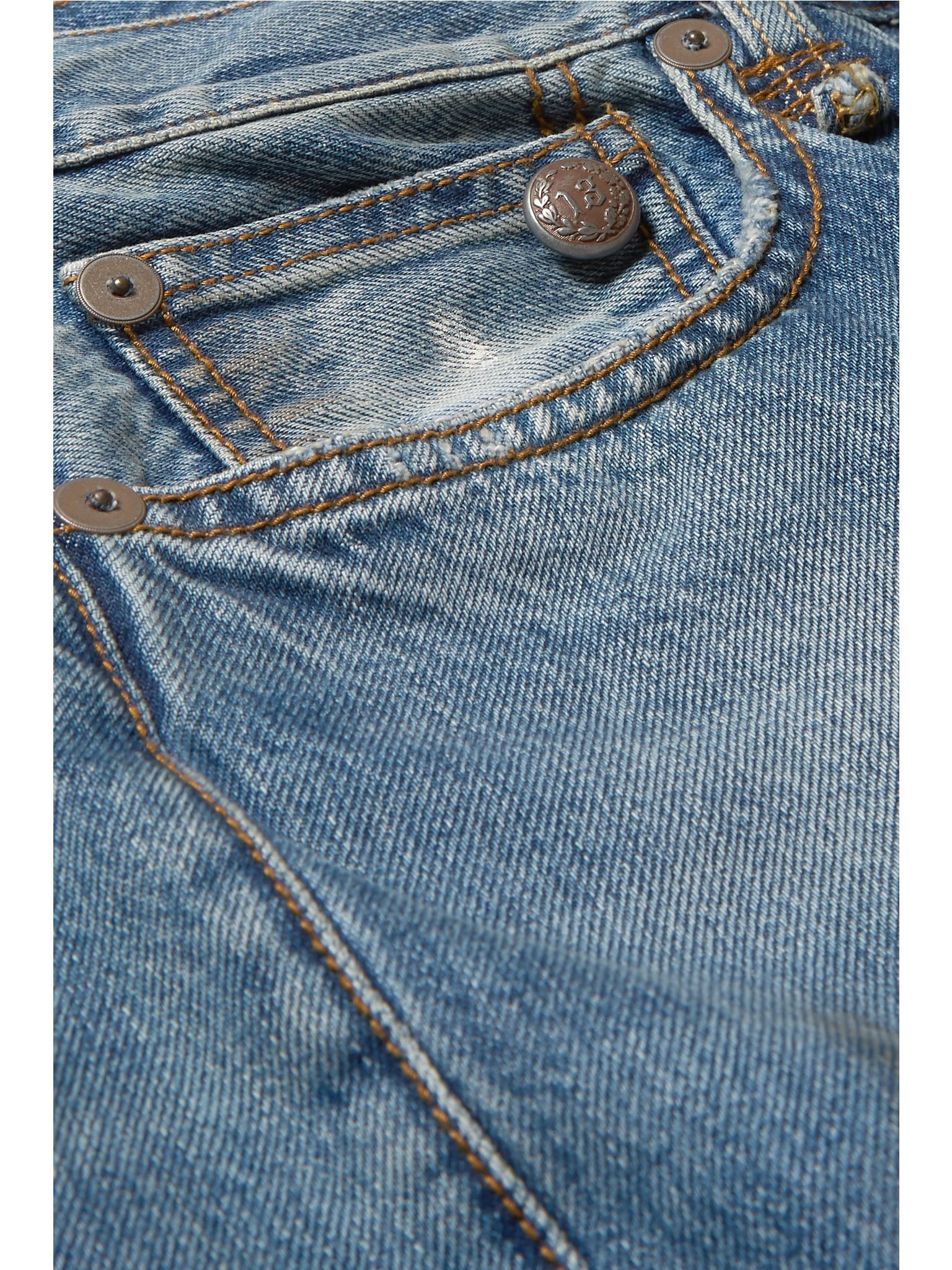 Crossover asymmetric distressed high-rise wide-leg jeans Mid denim - 7