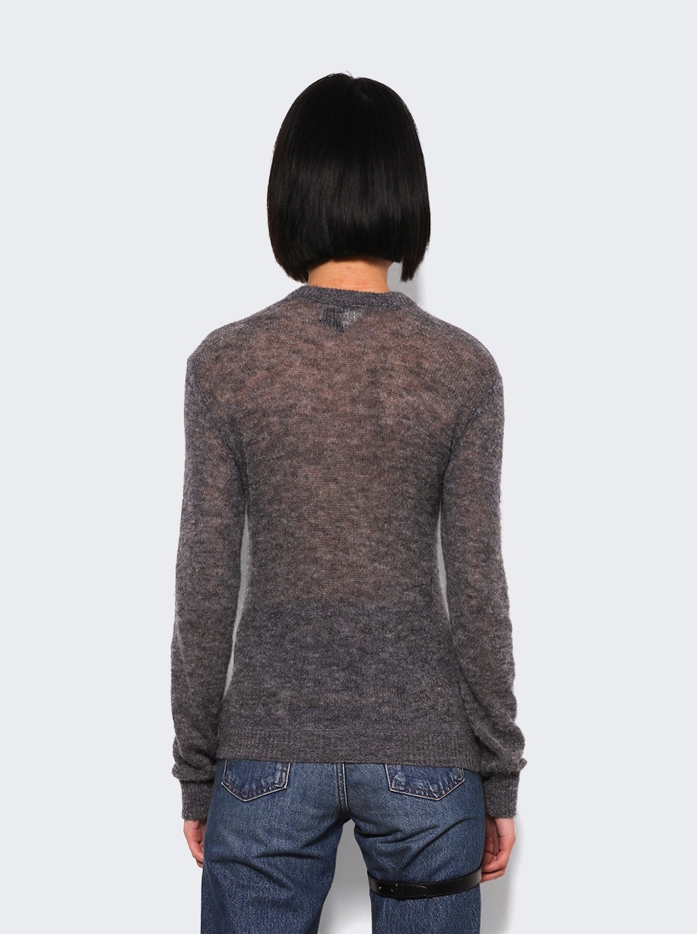 Buckle Cut-out Sweater Grey - 4
