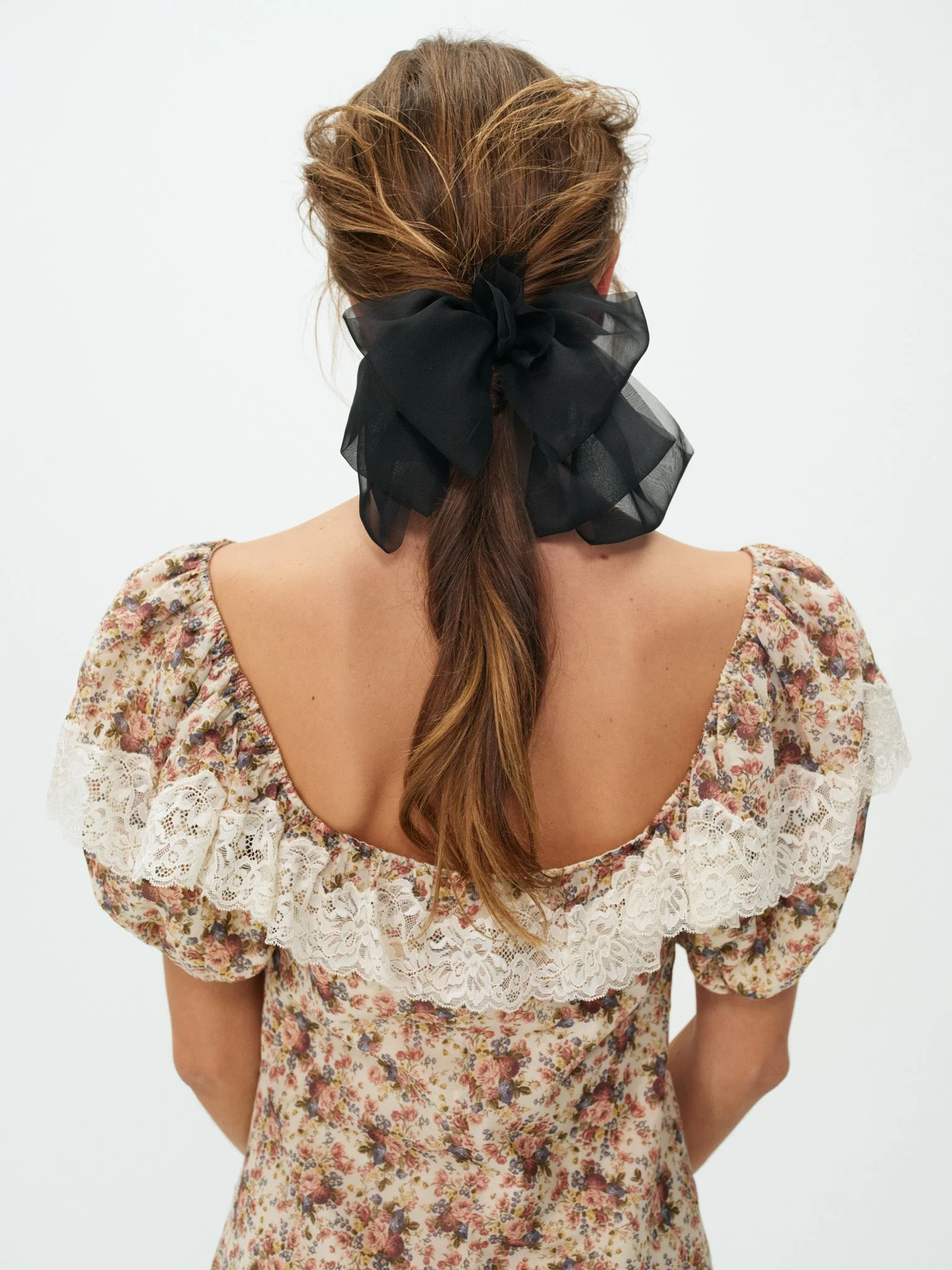 Amber Tulle Hair Bow - 1