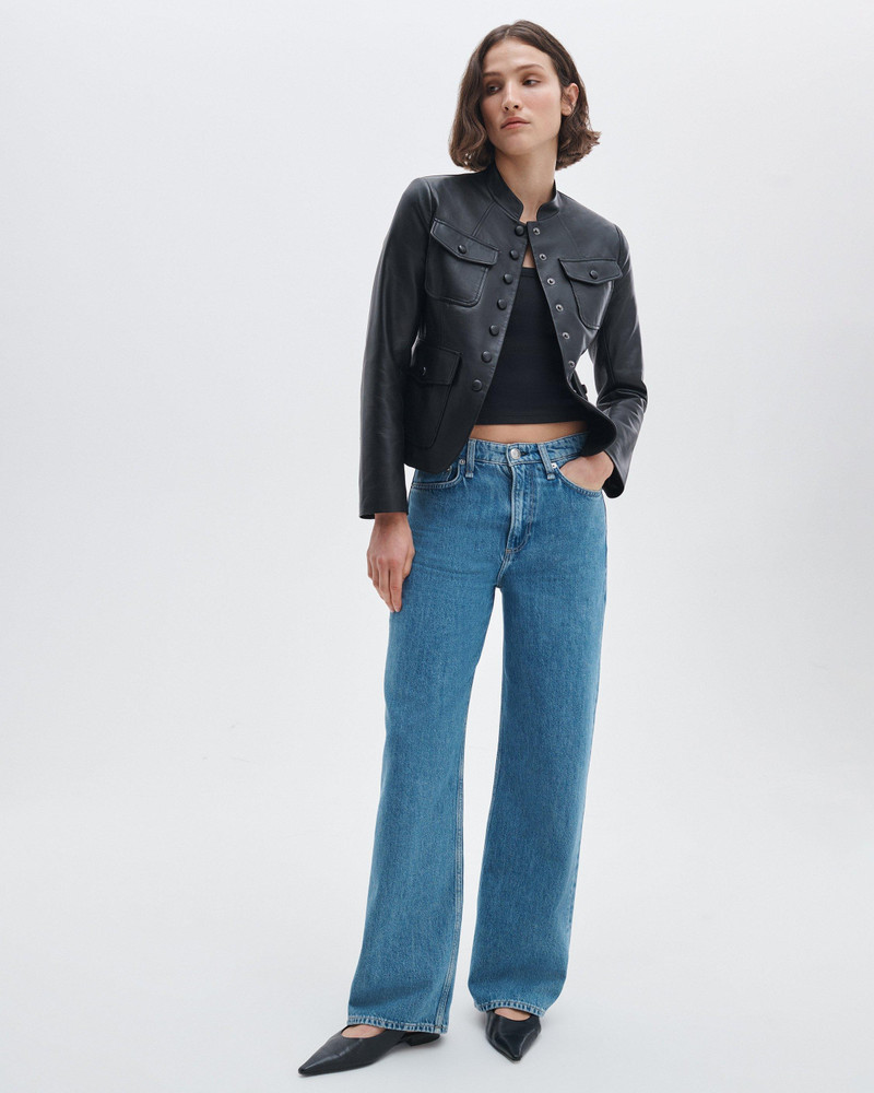 rag & bone Mercer Leather Blazer outlook