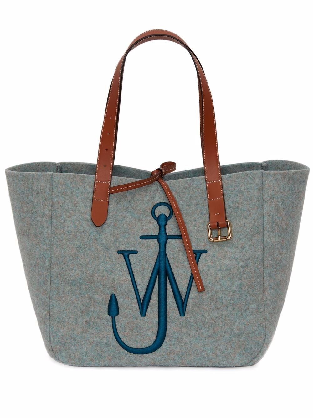 logo-embroidered Belt tote - 1