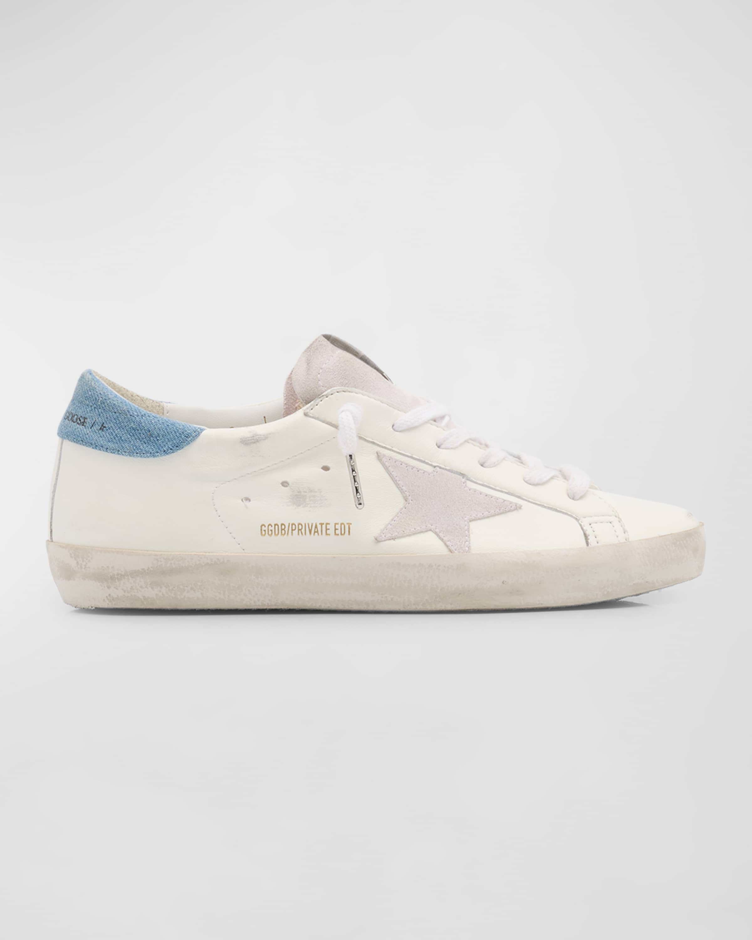 Superstar Denim Mixed Leather Low-Top Sneakers - 1