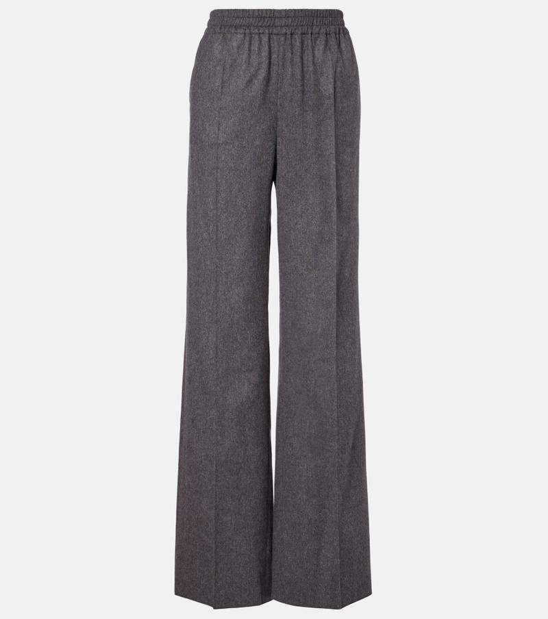 High-rise wool and cashmere wide-leg pants 1
