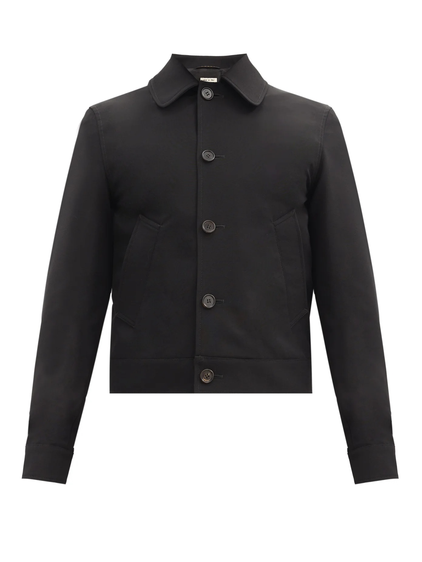 Cropped wool-twill jacket - 1