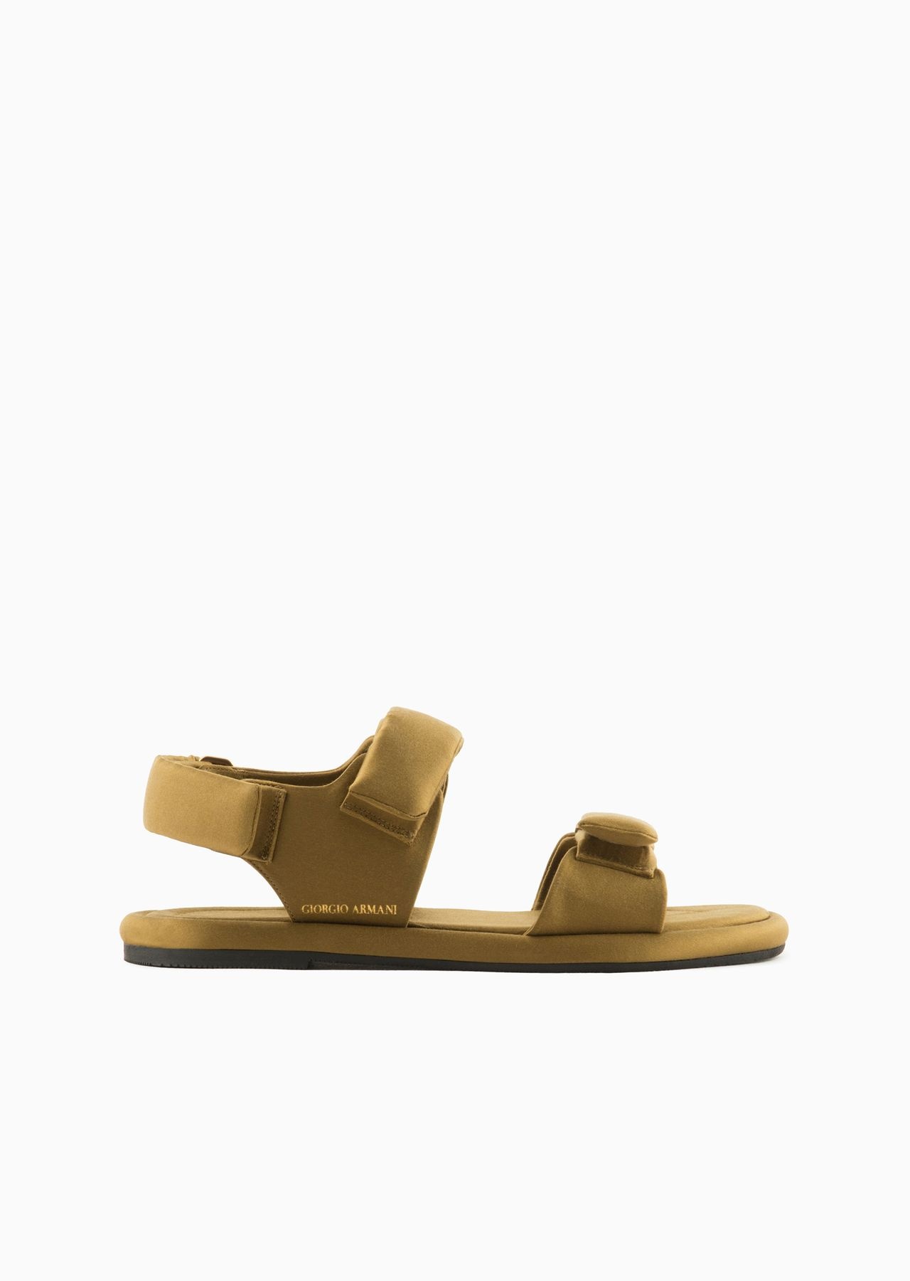Padded satin flat sandals - 1