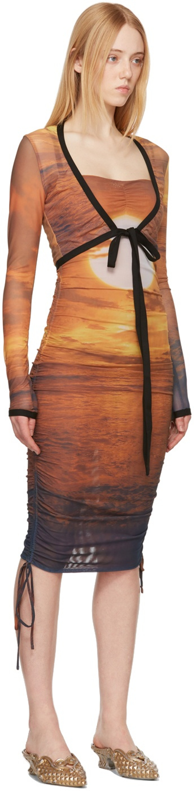 PRISCAVera Orange Wrap Sunset T-Shirt outlook
