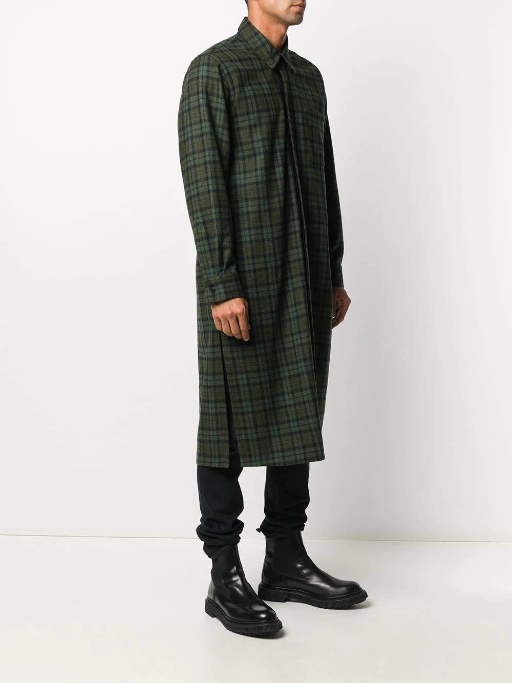 longline  check plaid overshirt - 3