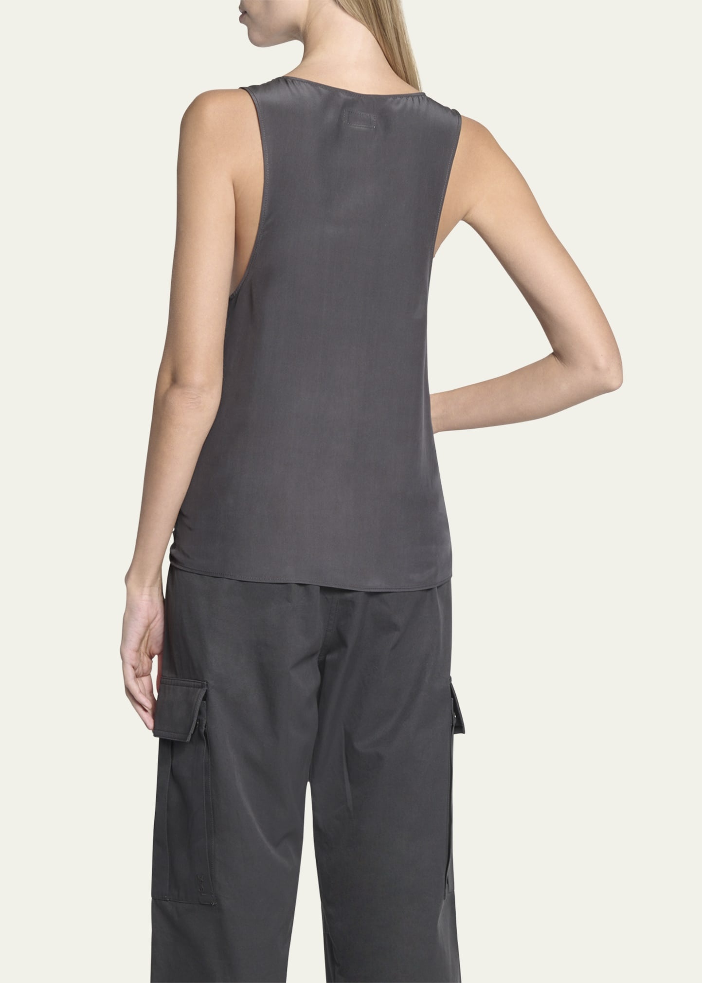 Scoop-Neck Silk Tank Top - 3