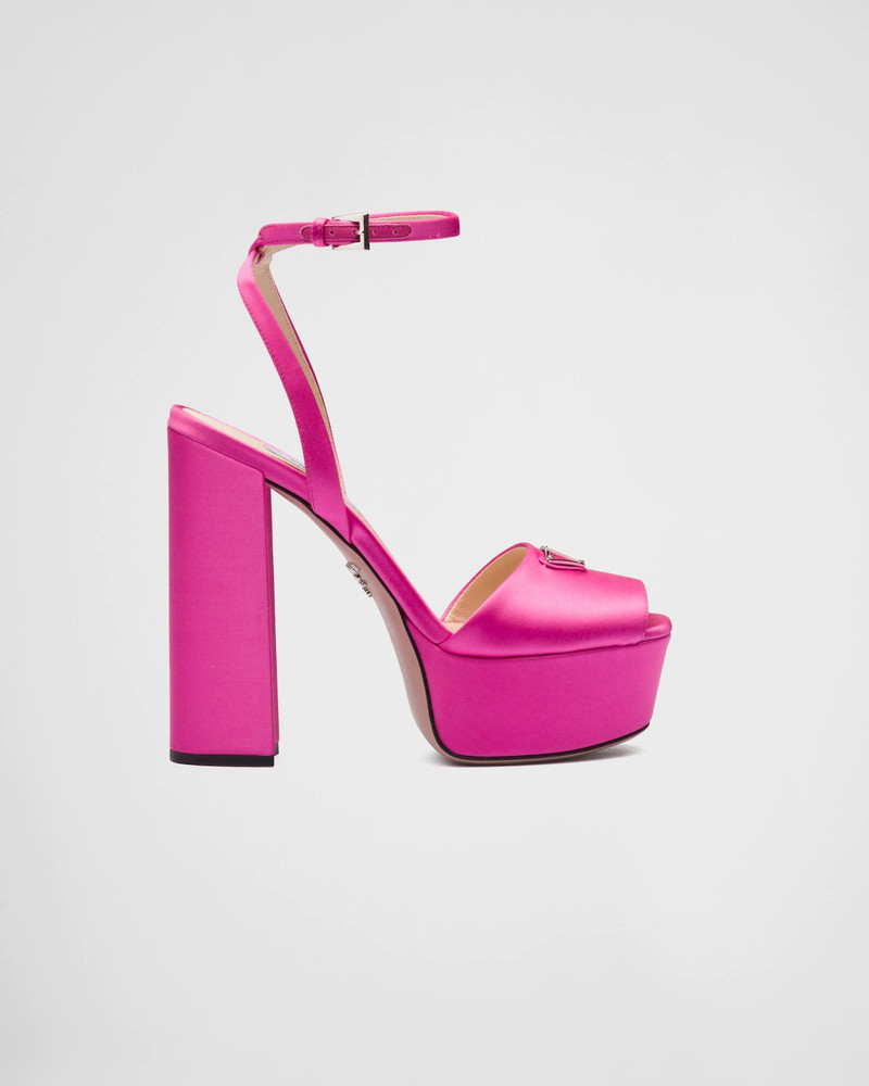 High-heeled satin sandals 1