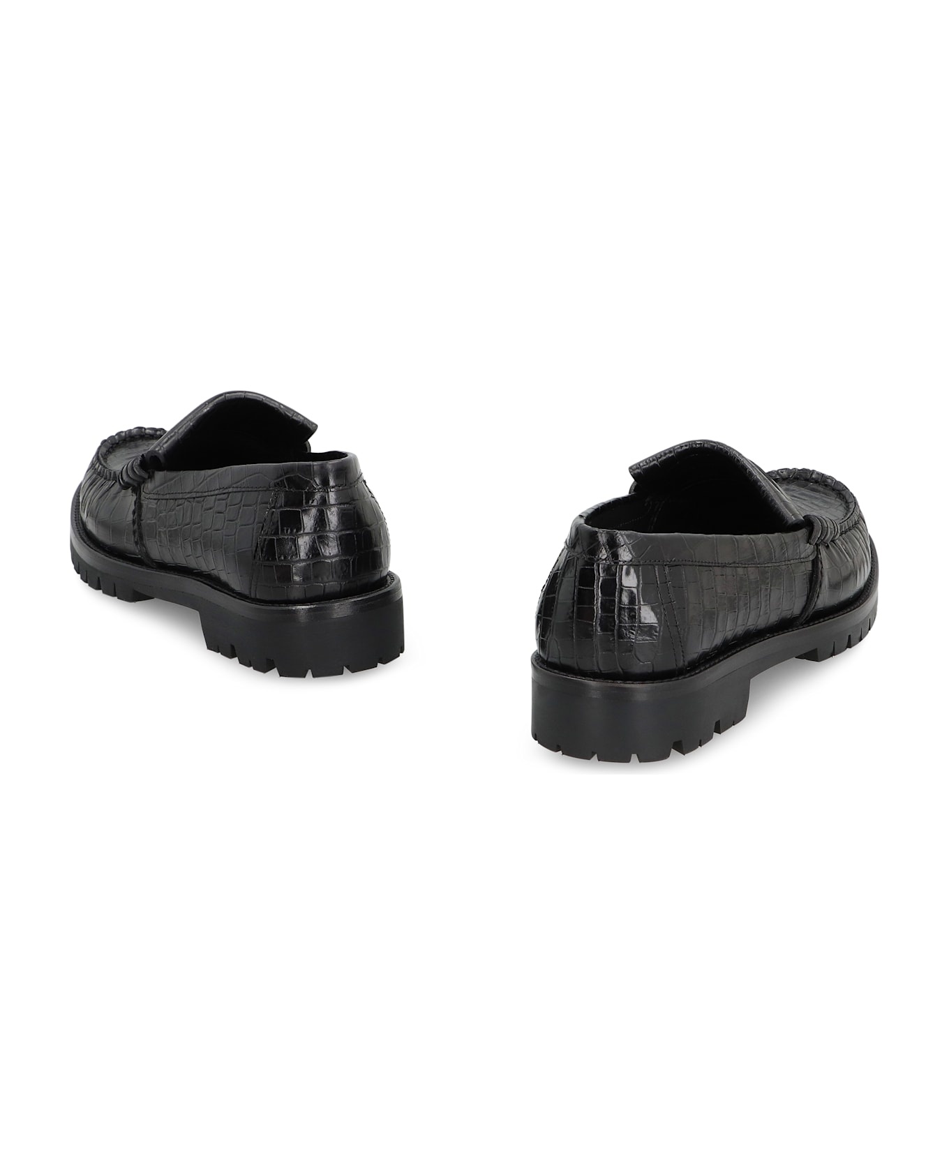 Printed Leather Loafers - 4
