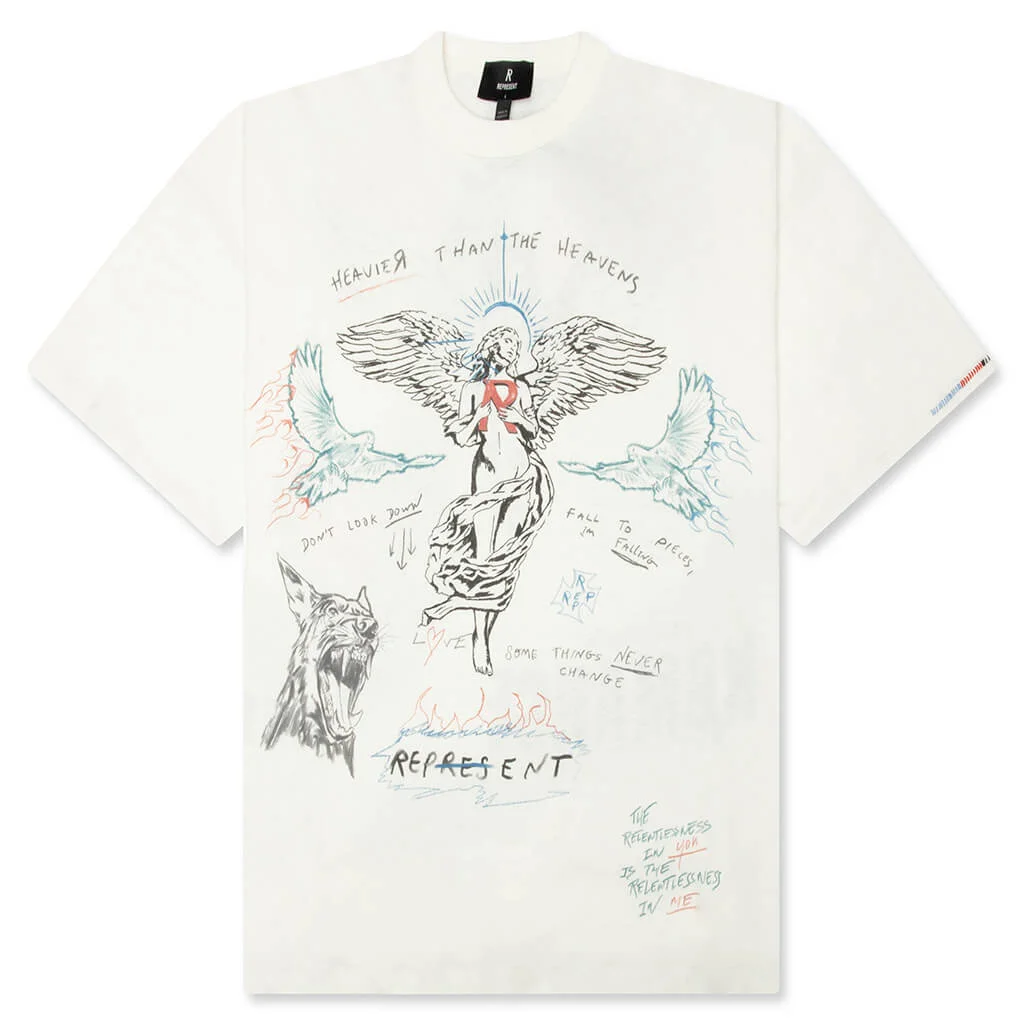 HEAVIER THAN THE HEAVENS T-SHIRT - ANTIQUE WHITE - 1