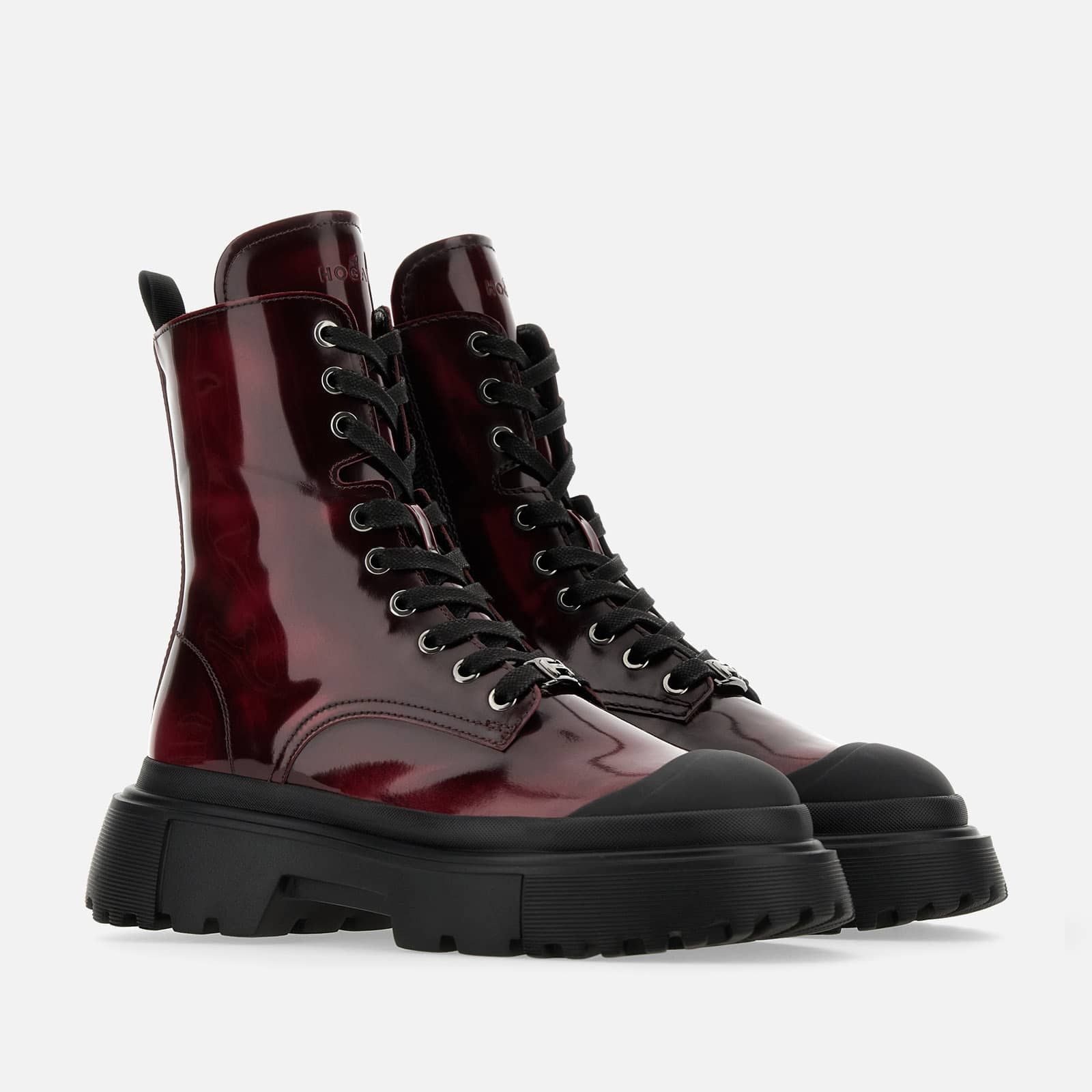 Combat Boots Hogan H619 Burgundy - 2