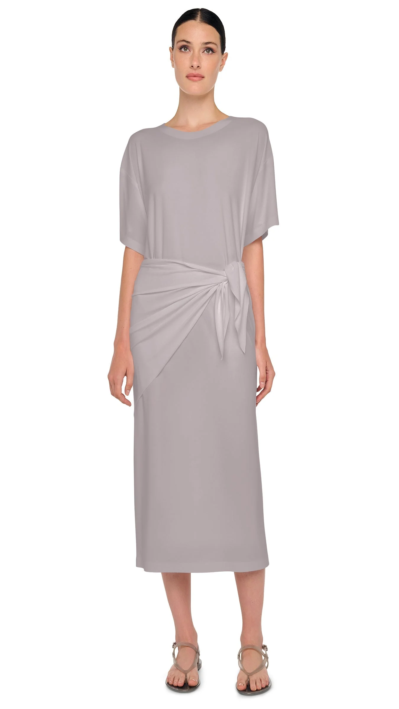 SHORT SLEEVE BOXY DRESS TO MIDCALF - 1