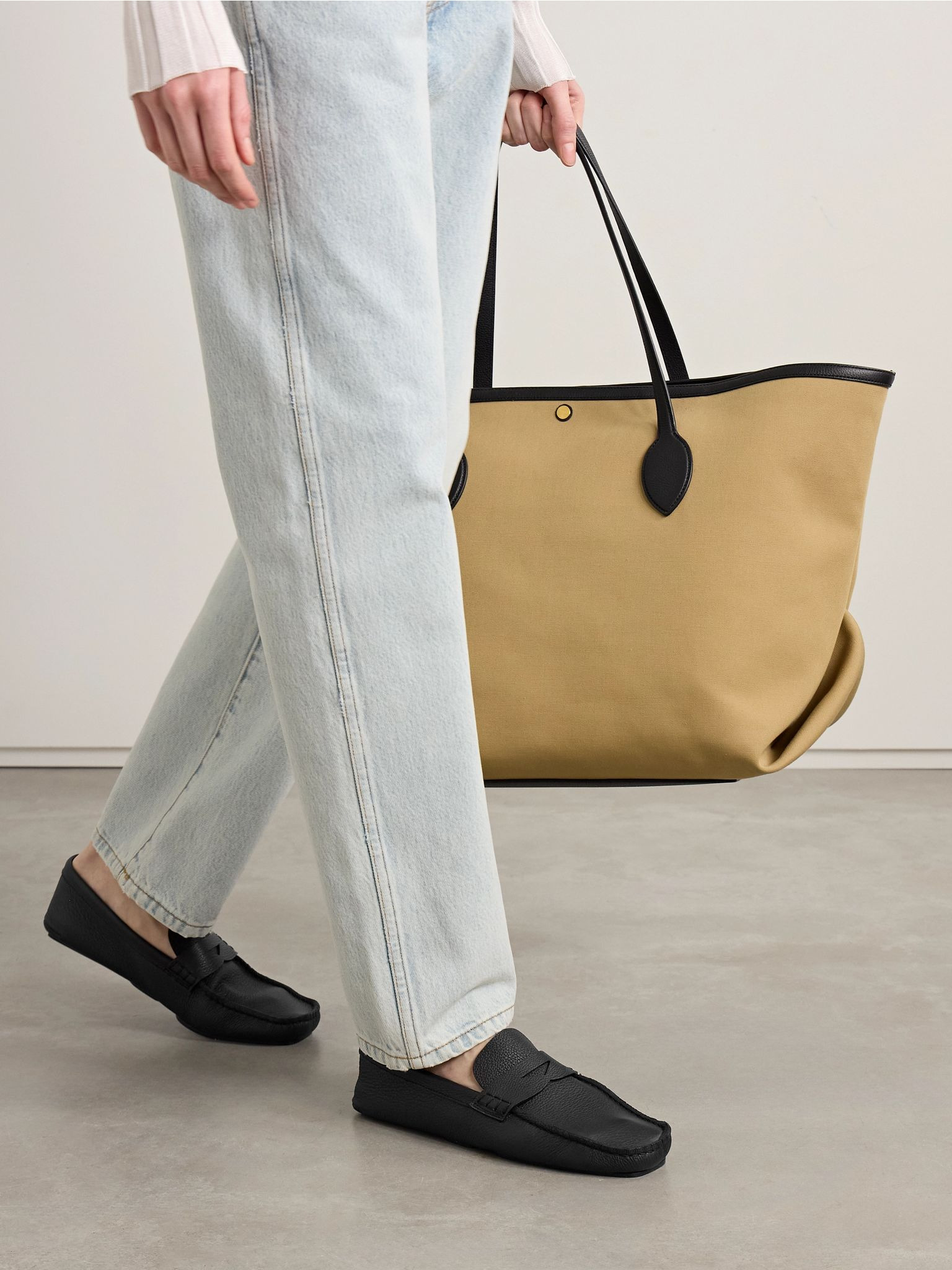 Billy textured-leather loafers Black - 2