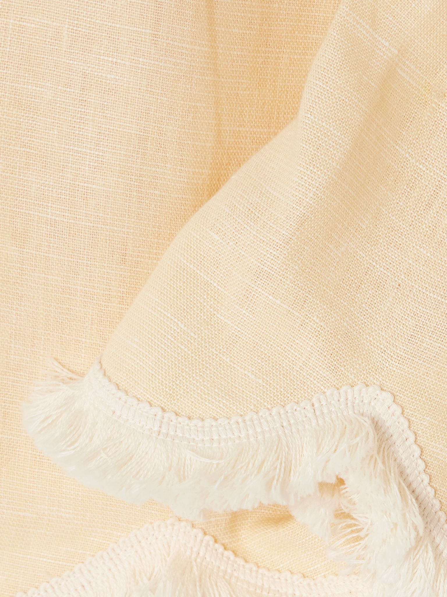 Essie fringed linen mini skirt Pastel yellow - 4