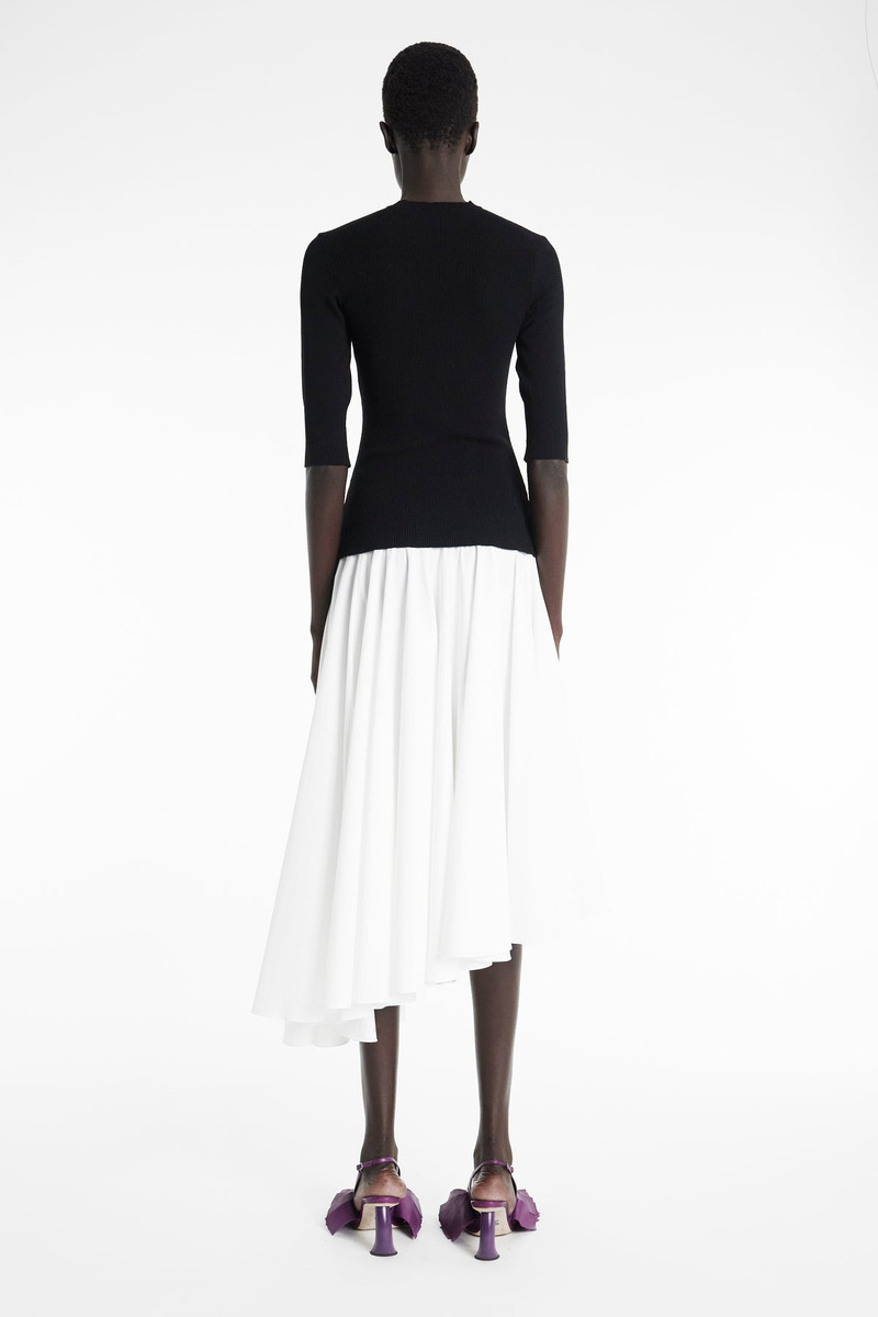 KNIT TOP DRESS BLACK WHITE 3