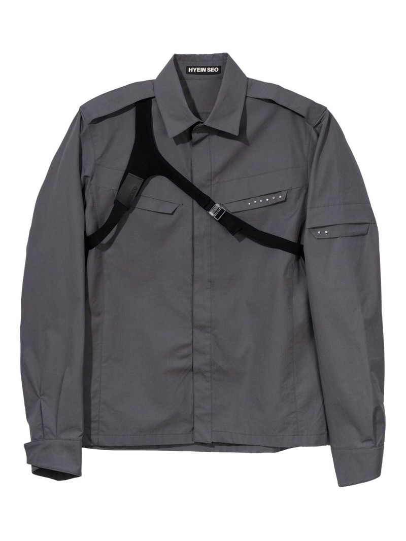 shoulder-strap studded shirt 1