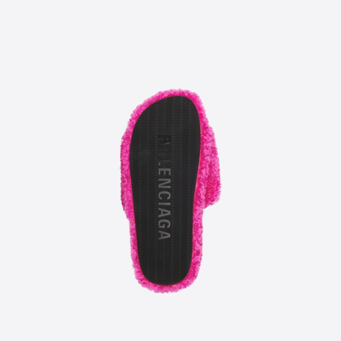 Women's Furry Slide Sandal in Pink - 6