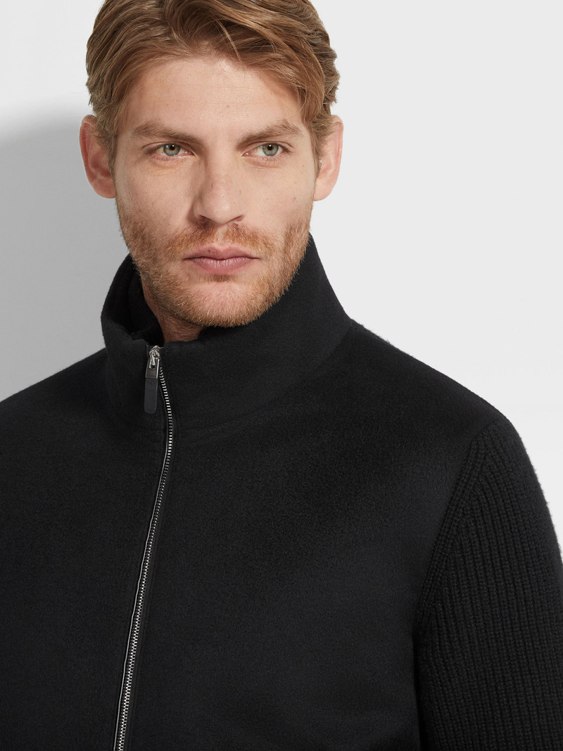 ZEGNA BLACK OASI CASHMERE FULL ZIP CARDIGAN outlook