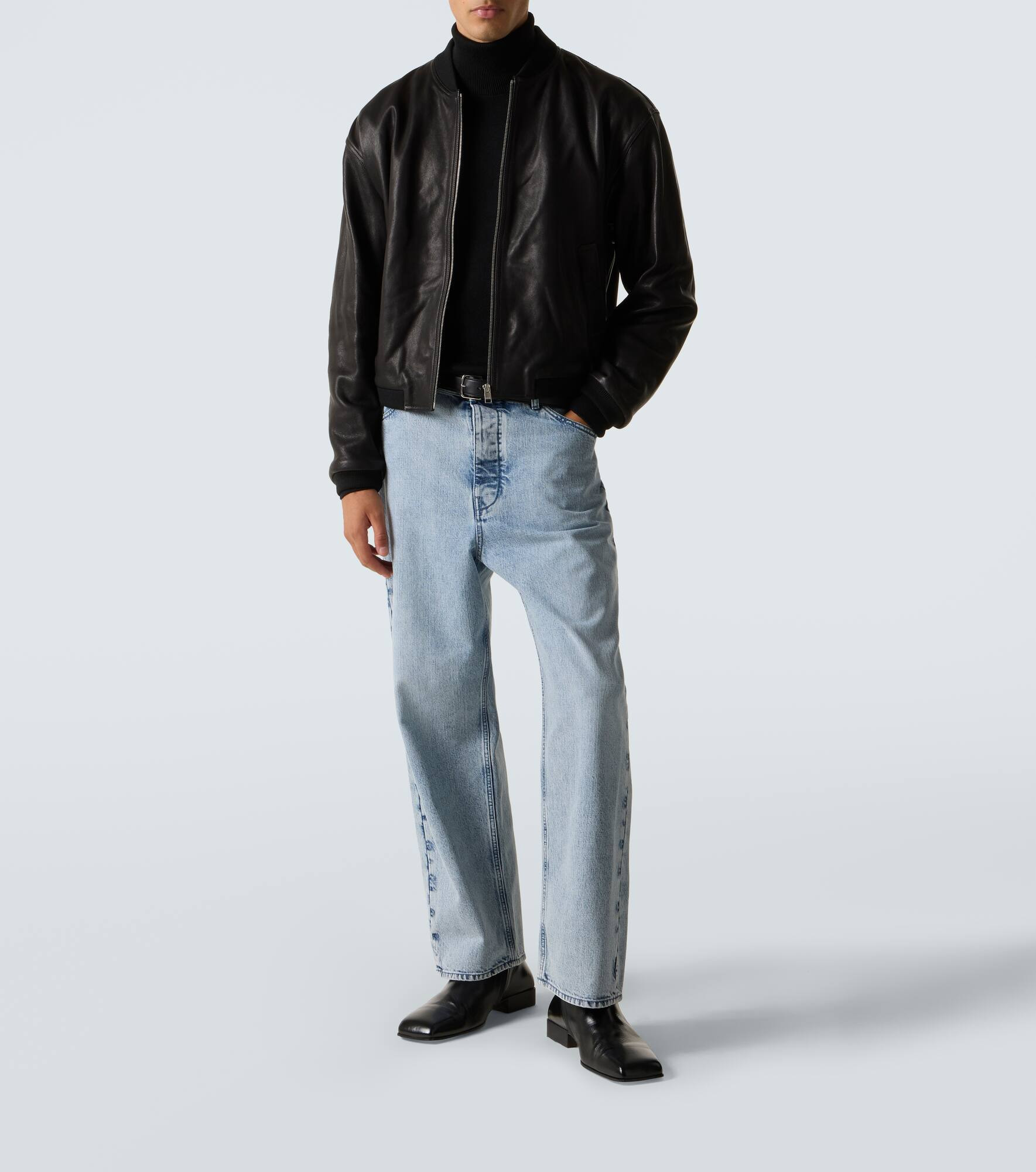 Leather bomber jacket - 2