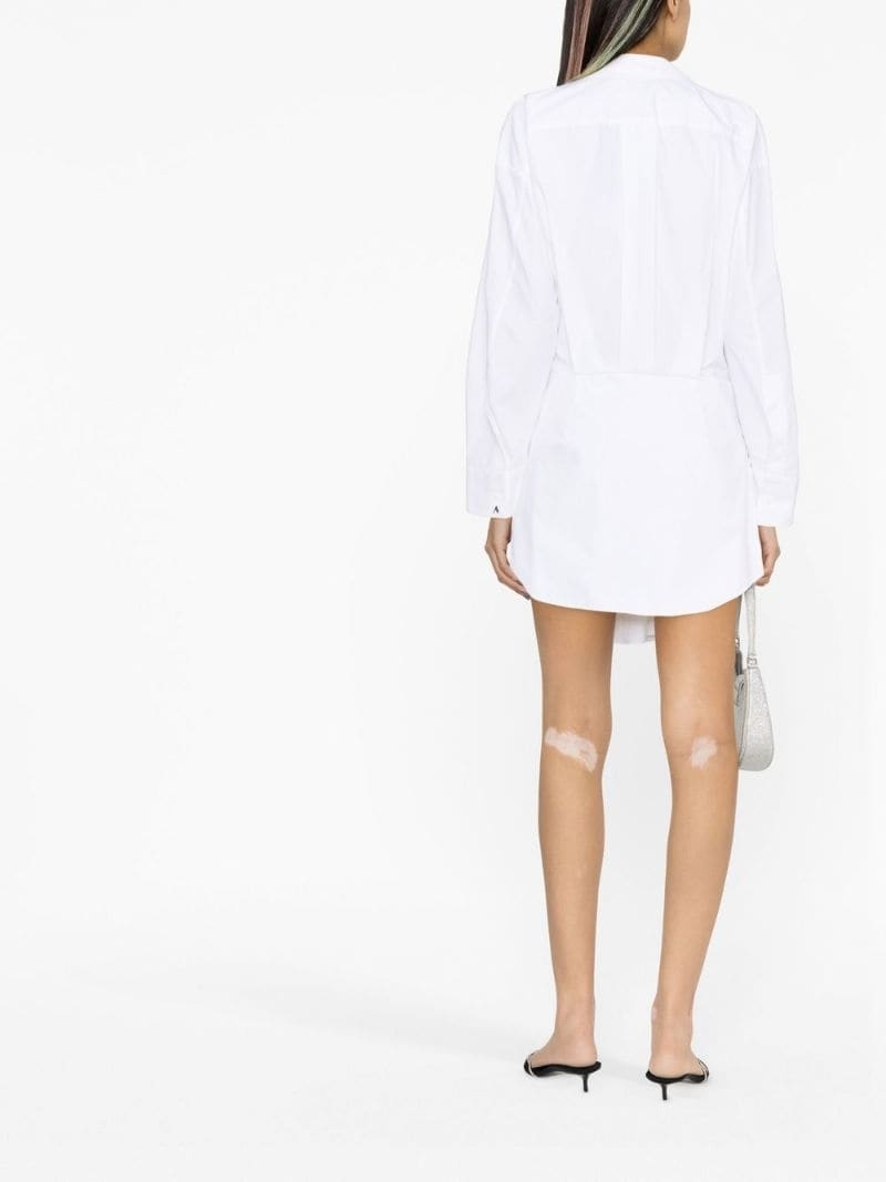 ruffled-trim shirt dress - 3