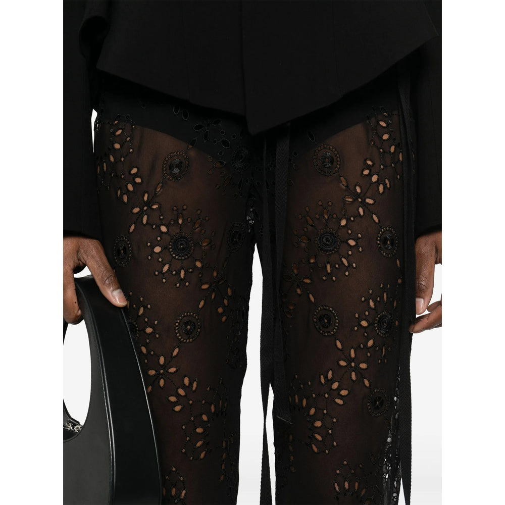 Ann Demeulemeester Black Trousers - Cropped Trousers Women - 2