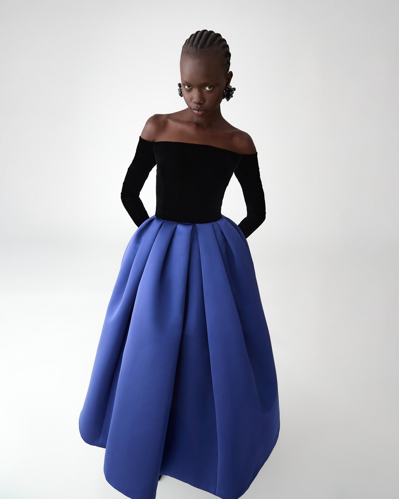 Off-The-Shoulder Combo Midi Dress - 4