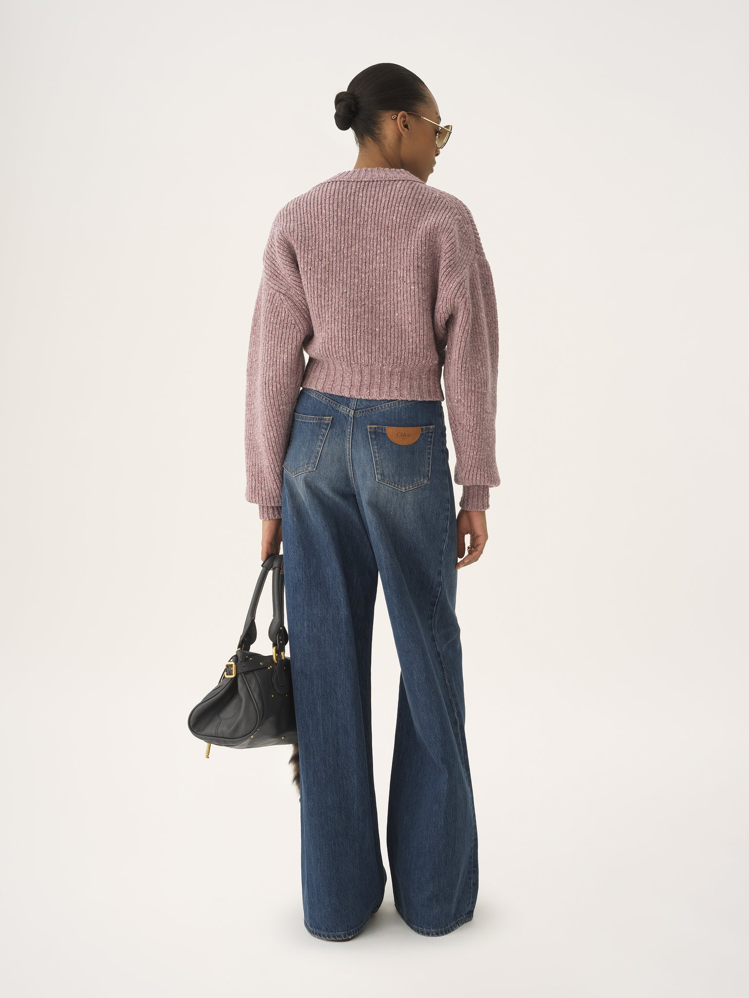CROPPED MOCK-NECK SWEATER IN A MERINO WOOL KNIT - 5