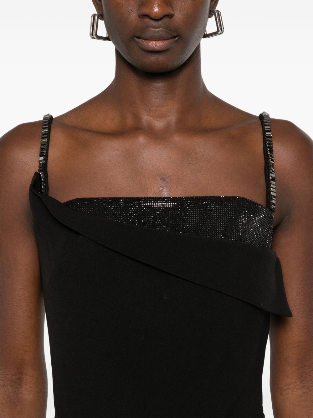 embellished crepe mini dress - 5