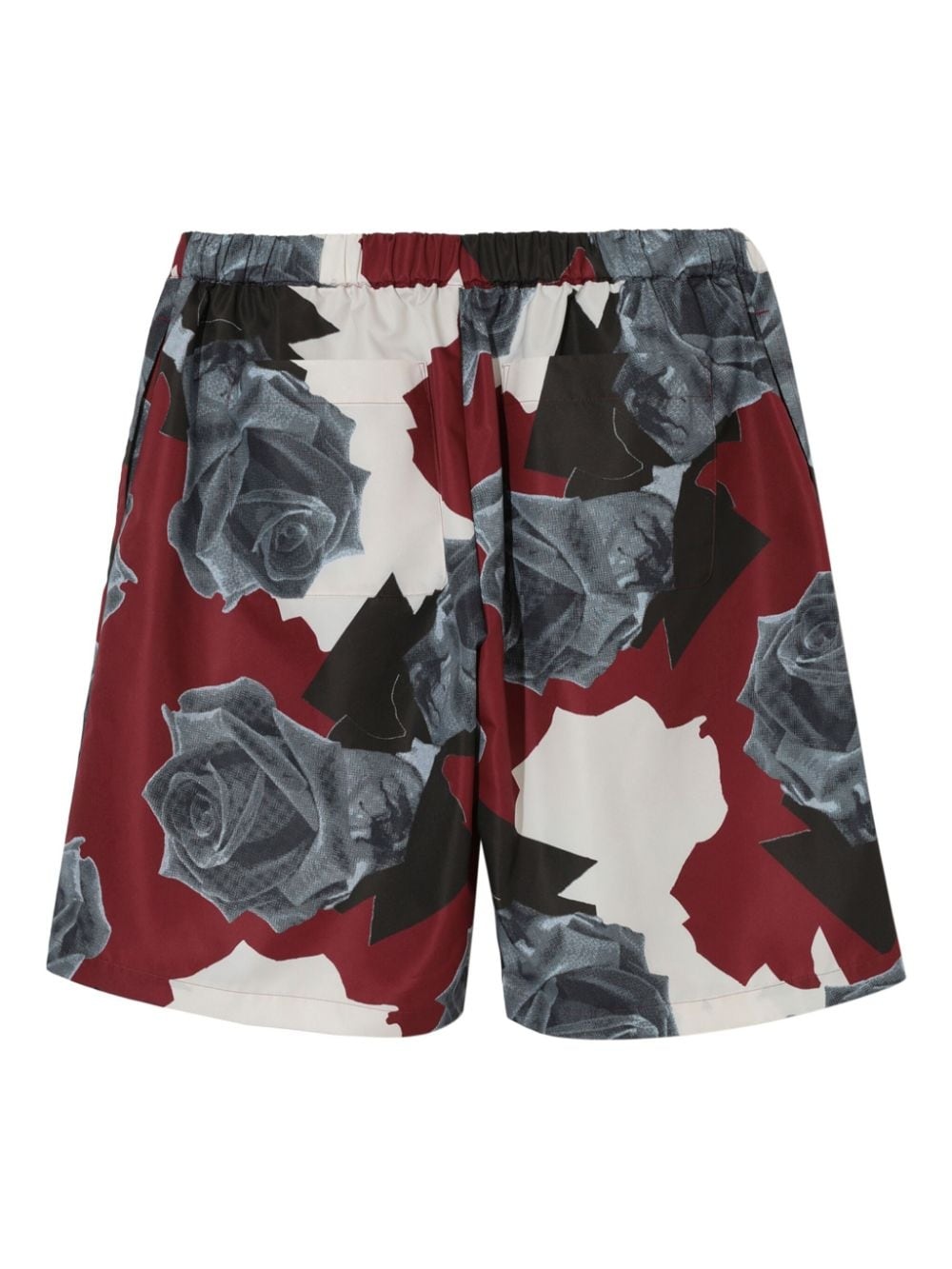 rose-print tafetta shorts - 2