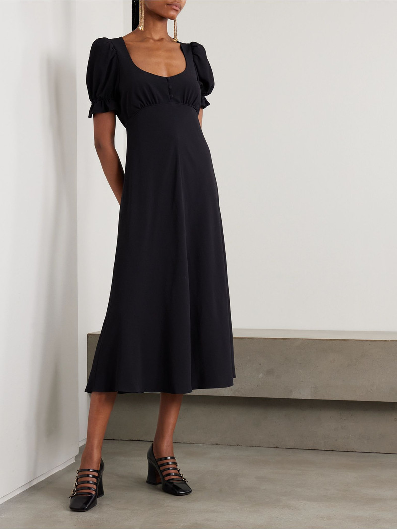 Chloé Crepe de chine midi dress Black outlook