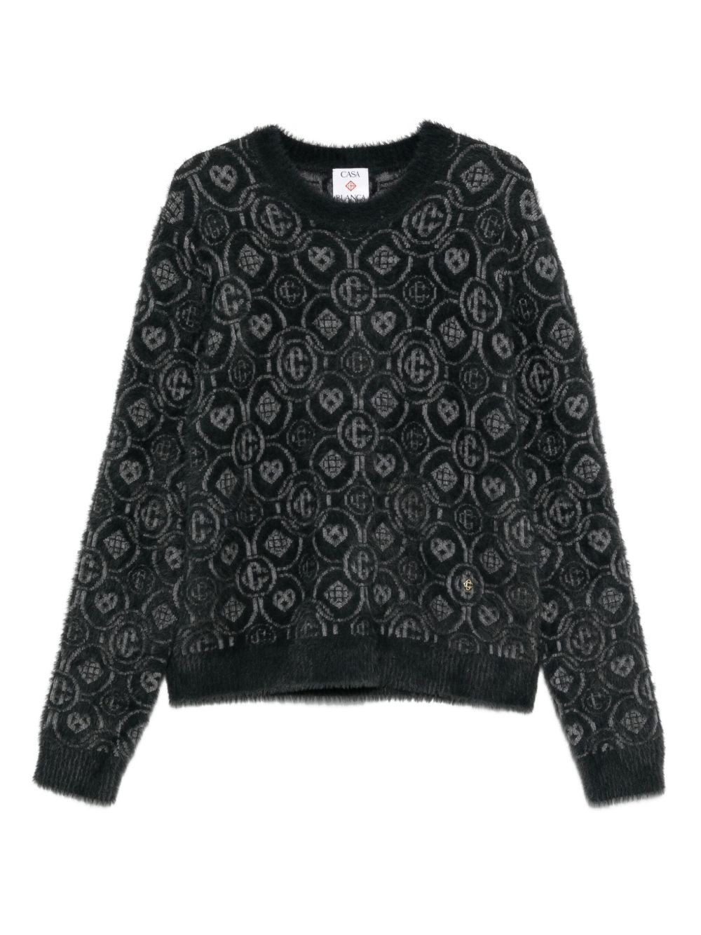 logo-pattern sweater - 1