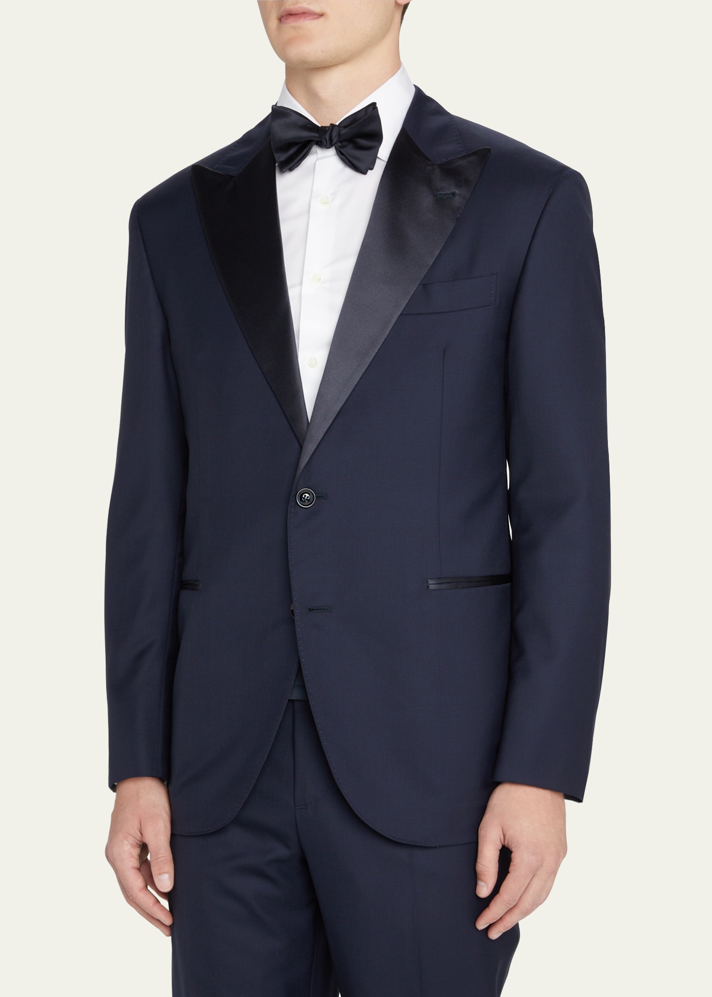 Men's Solid Peak-Lapel Tuxedo - 4