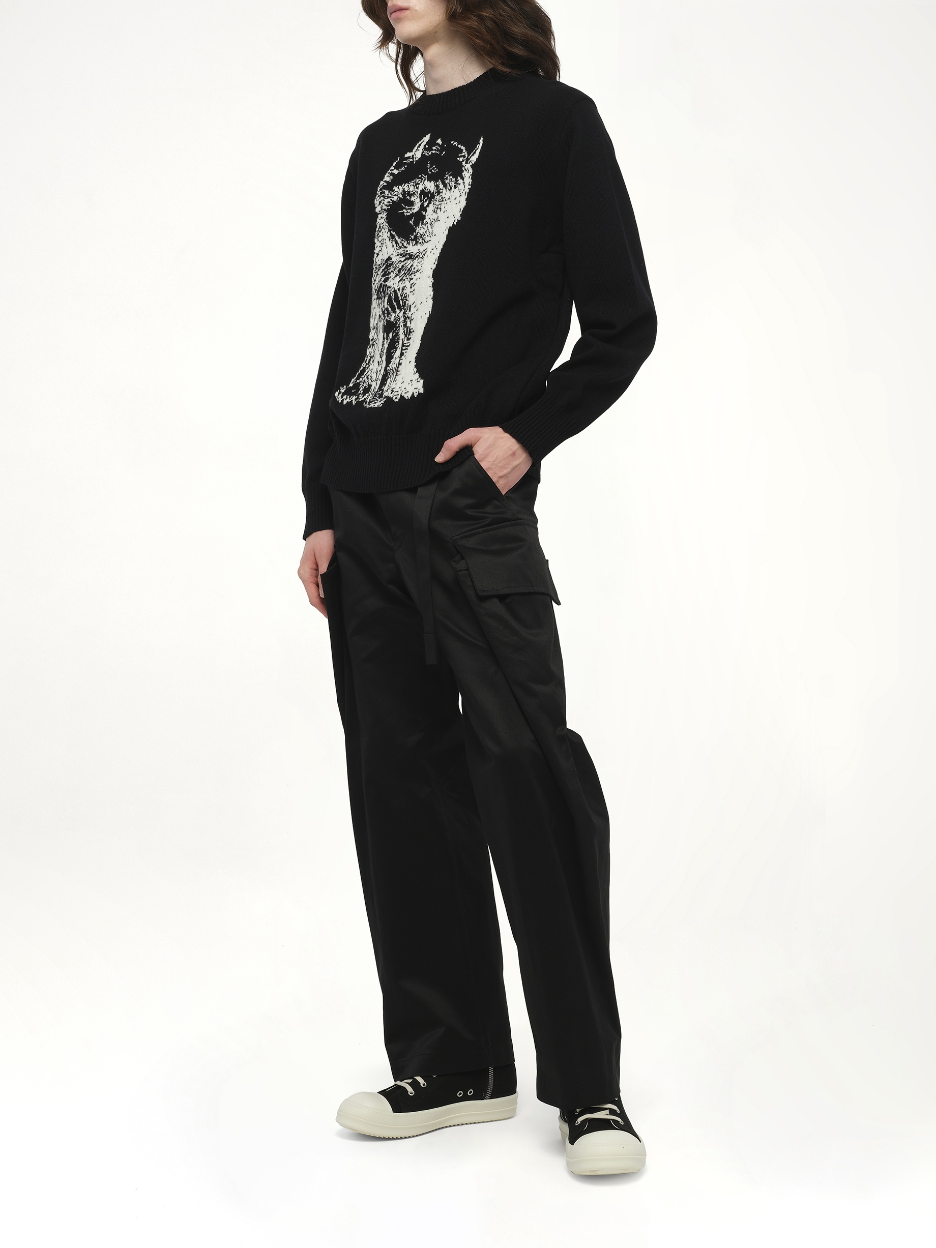 WHERE THE WILD THINGS ARE Wool Knit Pullover in Black - 4