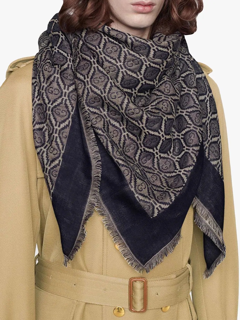 diamond-pattern GG scarf - 2