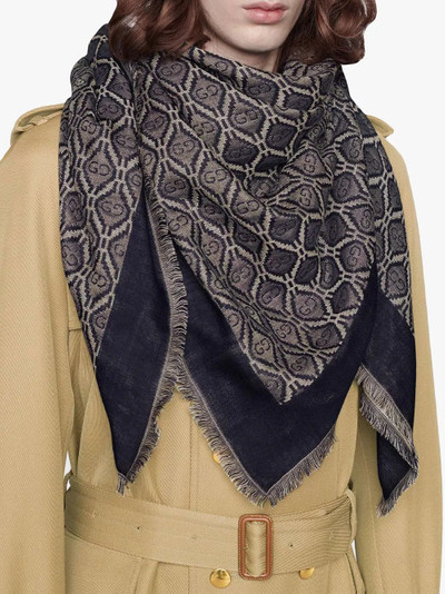 GUCCI diamond-pattern GG scarf outlook