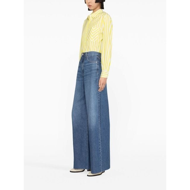 Washed-denim wide-leg jeans - 4