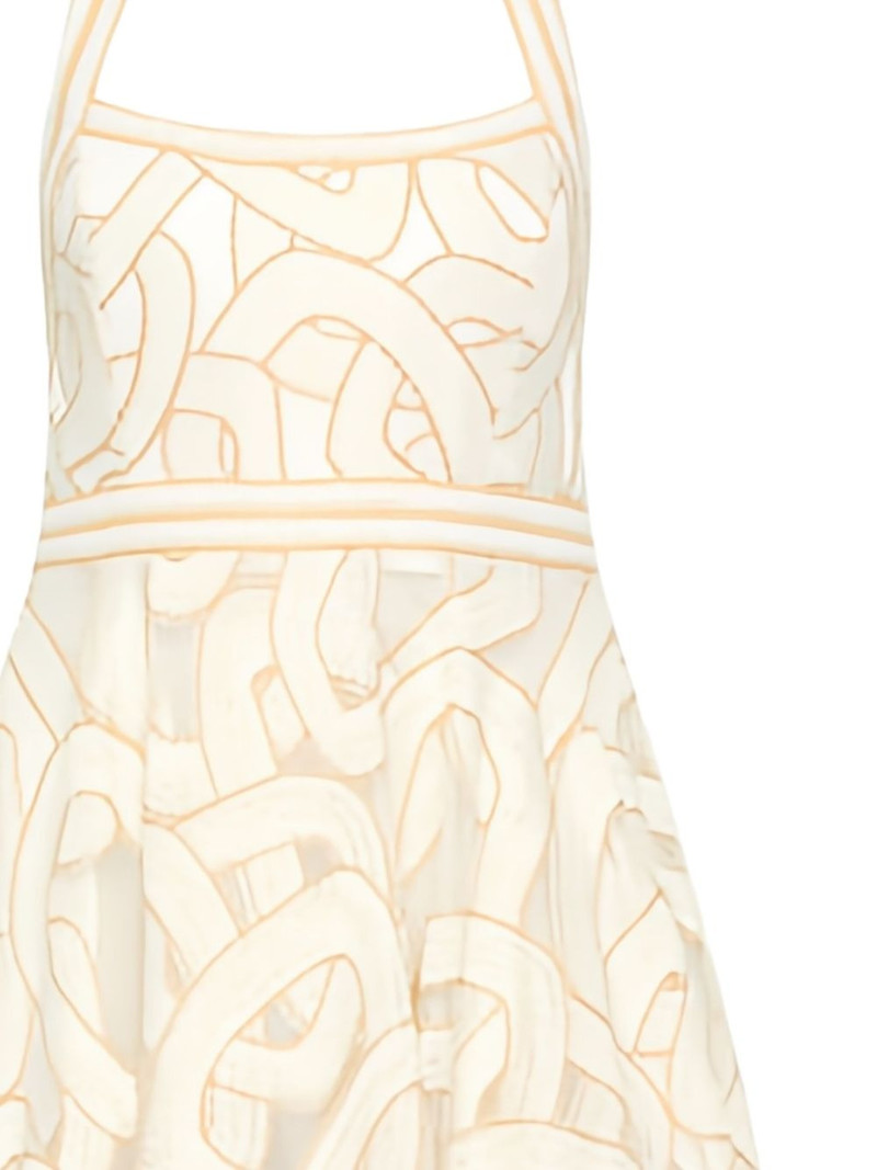 REBECCA VALLANCE Irena halter-neck embroidered-pattern midi dress outlook