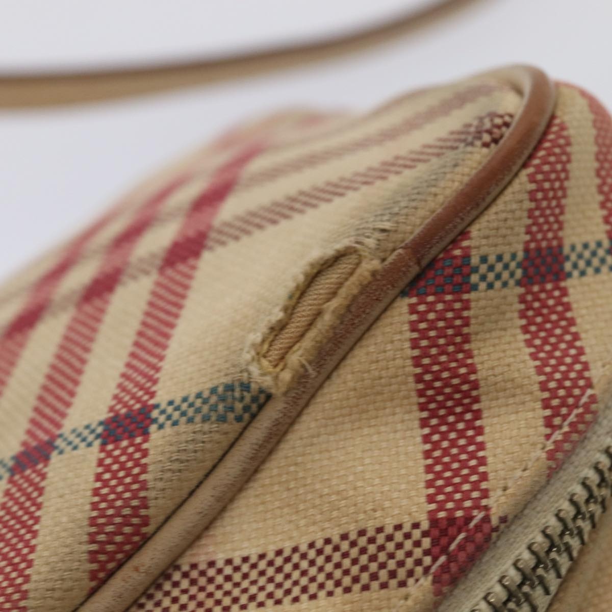 Burberry Nova Check Blue Label Shoulder Bag Canvas Beige Red - 10
